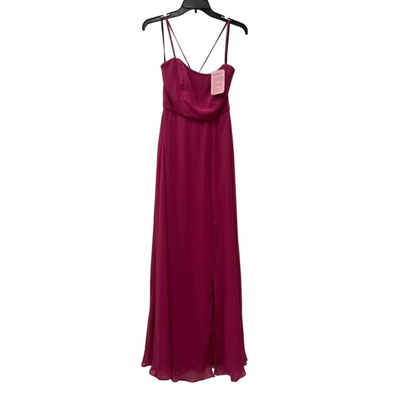 New AFTER SIX Size 2-R SCOOP NECK CONVERTIBLE TIE-STRAP MAXI DRESS W/FRONT SLIT - Picture 2 of 13